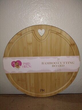 PARIS HILTON BAMBOO CUTTING BOARD 14" NEW PARIS HILTON BAMBOO BOARD